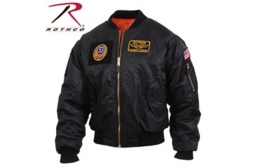 Image of Rothco MA-1 Flight Jacket with Patches, Black, 4XL, 72520-Black-4XL