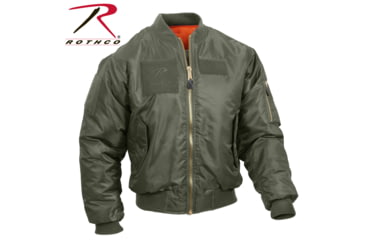 Image of Rothco MA-1 Flight Jacket with Patches, Sage Green, Small, 7240-SageGreen-S