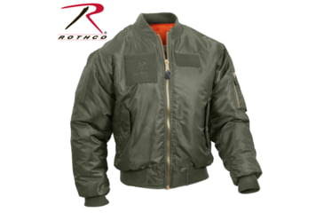 Image of Rothco MA-1 Flight Jacket with Patches, Sage Green, Small, 7240-SageGreen-S