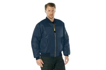 Image of Rothco MA-1 Flight Jacket w/ Patches - Mens, Navy Blue, Small, 77255-NavyBlue-S