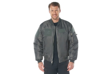 Image of Rothco MA-1 Flight Jacket w/ Patches - Mens, Gunmetal Grey, Small, 77250-GunmetalGrey-S