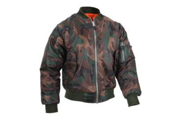 Image of Rothco MA-1 Flight Jacket, Woodland Camo, XL, 7332-WoodlandCamo-XL