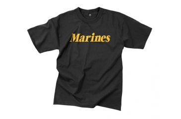 Image of Rothco Marines Printed T-Shirt, Black, 2XL, 60264-Black-2XL