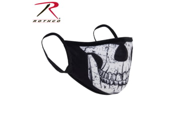 Image of Rothco Half Skull Reusable 3-Layer Face Mask, Polyester, Small/Medium, 11283-SM