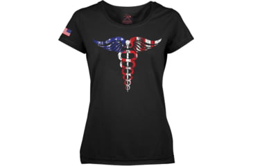 Image of Rothco Medical Symbol Caduceus Long Length T-Shirt - Womens, Black, Large, 5972-L