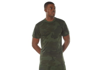 Image of Rothco Moisture Wicking T-Shirts - Mens, L, Camo, 12325-MidnightWoodlandCamo-L