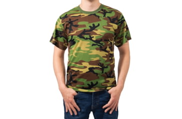 Image of Rothco Moisture Wicking T-Shirts - Mens, Woodland Camo, Small, 95025-WoodlandCamo-S