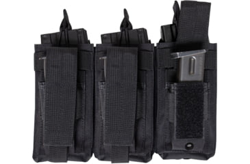 Image of Rothco MOLLE Triple Kangaroo Rifle and Pistol Magazine Pouch, Black, 41008-Black