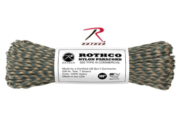 Image of Rothco Nylon Camo Paracord, Woodland Camo, 50 ft, 300-WoodlandCamo-50