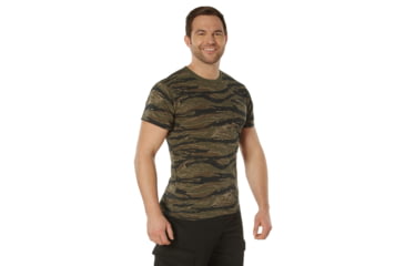 Image of Rothco Pocket T-Shirt Collection Available In Cotton/Poly and Moisture Wicking Poly, Tiger Stripe Camo, Extra Large, Moisture Wicking, 56960-TigerStripeCamo-MoistureWicking-XL