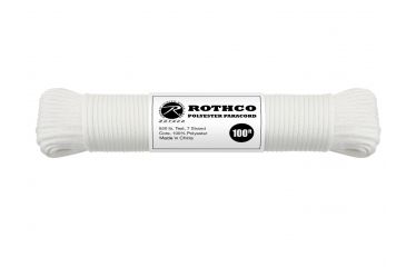 Image of Rothco Polyester Paracord, White, 100 ft, 30811-White-100