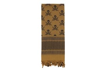Image of Rothco Skulls Shemagh Tactical Desert Scarf, Coyote Brown, 8539-CoyoteBrown