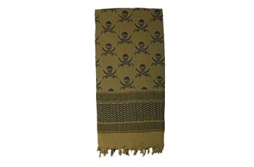 Image of Rothco Skulls Shemagh Tactical Desert Scarf, Olive Drab, 8539-OliveDrab