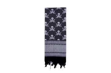 Image of Rothco Skulls Shemagh Tactical Desert Scarf, White/Black, 8539-WhiteBlack