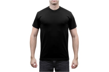 Image of Rothco Solid Color Poly/Cotton Military T-Shirt, Black, M, 6670-Black-M