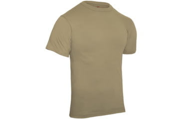 Image of Rothco Solid Color Poly/Cotton Military T-Shirt, Khaki, Small, 6763-Khaki-S