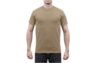 Image of Rothco Solid Color Poly/Cotton Military T-Shirt, Khaki, Small, 6763-Khaki-S