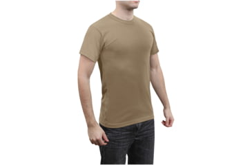 Image of Rothco Solid Color Poly/Cotton Military T-Shirt, Khaki, Small, 6763-Khaki-S