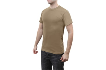 Image of Rothco Solid Color Poly/Cotton Military T-Shirt, Khaki, Small, 6763-Khaki-S