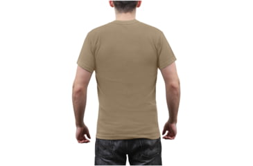Image of Rothco Solid Color Poly/Cotton Military T-Shirt, Khaki, Small, 6763-Khaki-S