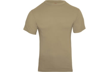 Image of Rothco Solid Color Poly/Cotton Military T-Shirt, Khaki, Small, 6763-Khaki-S