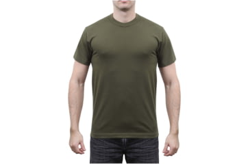 Image of Rothco Solid Color Poly/Cotton Military T-Shirt, Olive Drab, Extra Small, 6979-OliveDrab-XS