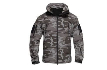 Image of Rothco Special Ops Soft Shell Jacket - Mens, Black Camo, Small, 97675-BlackCamo-S