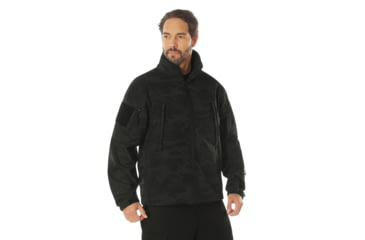 Image of Rothco Special Ops Soft Shell Jacket - Mens, XL, Midnight Black Camo, 12050-MidnightBlackCamo-XL