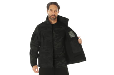 Image of Rothco Special Ops Soft Shell Jacket - Men's, Midnight Black Camo, Extra Large, 12050-MidnightBlackCamo-XL