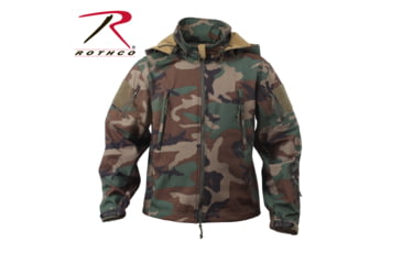 Image of Rothco Special Ops Soft Shell Jacket - Men's, S, Camo, 12055-MidnightWoodlandCamo-S