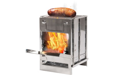 Image of Rothco Stainless Steel Folding Camp Stove, Silver, 1856