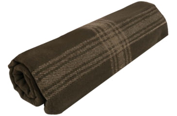 Image of Rothco Striped Outdoor Wool Blanket, Brown Tan, 11096-BrownTan