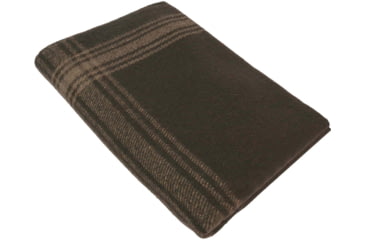 Image of Rothco Striped Outdoor Wool Blanket, Brown Tan, 11096-BrownTan