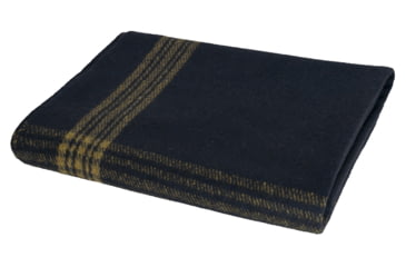 Image of Rothco Striped Outdoor Wool Blanket, NavyBlueGold, 1081-NavyBlueGold