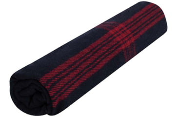 Image of Rothco Striped Outdoor Wool Blanket, Gold/Navy Blue, 1095-NavyBlueRed