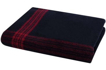 Image of Rothco Striped Outdoor Wool Blanket, Gold/Navy Blue, 1095-NavyBlueRed