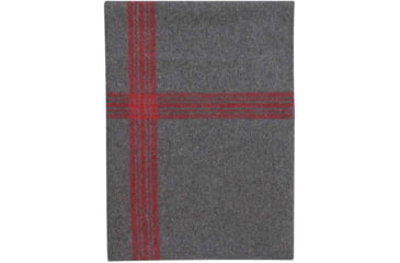 Image of Rothco Striped Outdoor Wool Blanket, Grey/Red, 1096-GreyRed