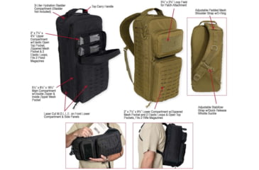 Image of Rothco Tactical Single Sling Pack w/ Laser Cut MOLLE, Coyote Brown, 2235-CoyoteBrown