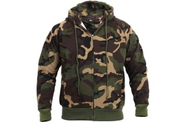 Image of Rothco Thermal Lined Hooded Sweatshirt - Mens, Medium, Woodland Camo, 6262-225