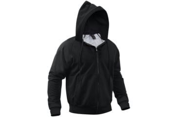 Image of Rothco Thermal Lined Hooded Sweatshirt - Mens, Extra Large, Black, 6260-018