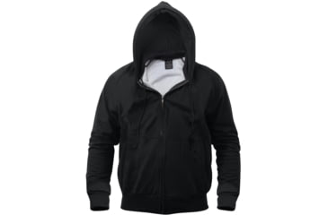 Image of Rothco Thermal Lined Hooded Sweatshirt - Mens, Extra Large, Black, 6260-018