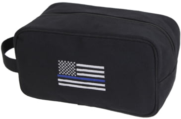 Image of Rothco Thin Blue Line Canvas Travel Kit, Black, 8129