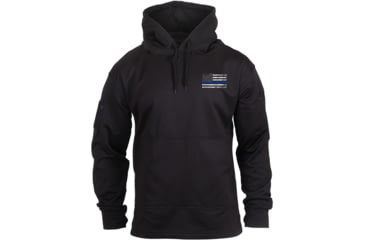 Image of Rothco Thin Blue Line Concealed Carry Hoodie, Black, Extra Small, 52071-Black-XS