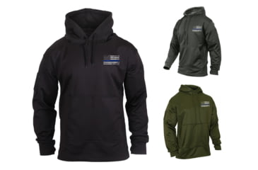 Image of Rothco Thin Blue Line Concealed Carry Hoodie, Black, Grey, Olive Drab