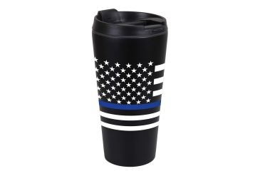 Image of Rothco Thin Blue Line Flag Travel Mug, 1299
