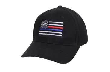 Image of Rothco Thin Blue Line &amp; Red Line Low Profile Flag Cap, 8754