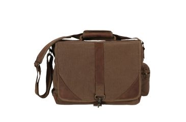 Image of Rothco Vintage Canvas Urban Pioneer Laptop with Leather Accents, Brown, 9690-Brown