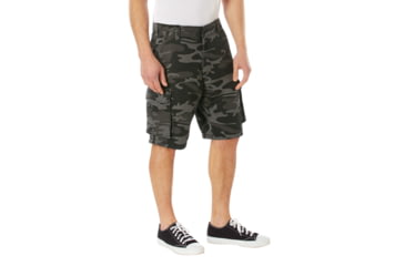 Image of Rothco Vintage Camo Paratrooper Cargo Shorts - Men's, Black Camo, Small, 613902037632