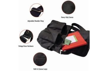 Image of Rothco Vintage Unwashed Canvas Messenger Bag, Black, 9118