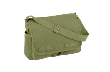 Image of Rothco Vintage Unwashed Canvas Messenger Bag, Olive Drab, 9148-OliveDrab